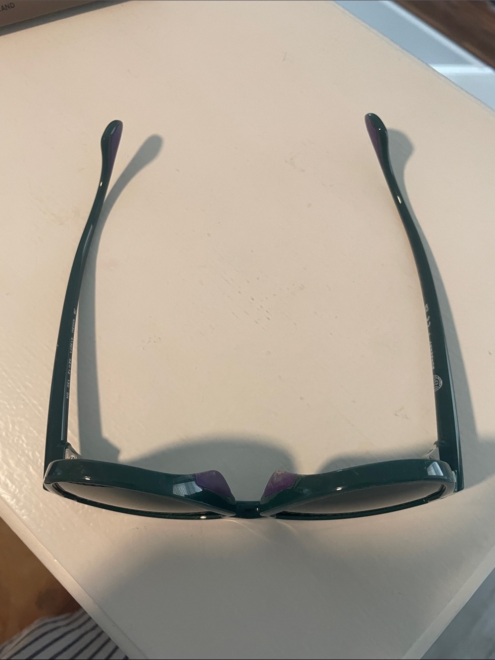 Burberry Dark Green Sunglasses with Purple Accents - Picture 5 of 9